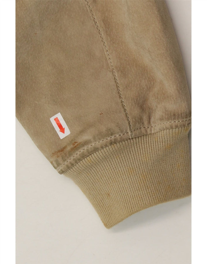 CONBIPEL Mens Suede Bomber Jacket IT 56 3XL Beige Leather Vintage Conbipel and Second-Hand Conbipel from Messina Hembry 