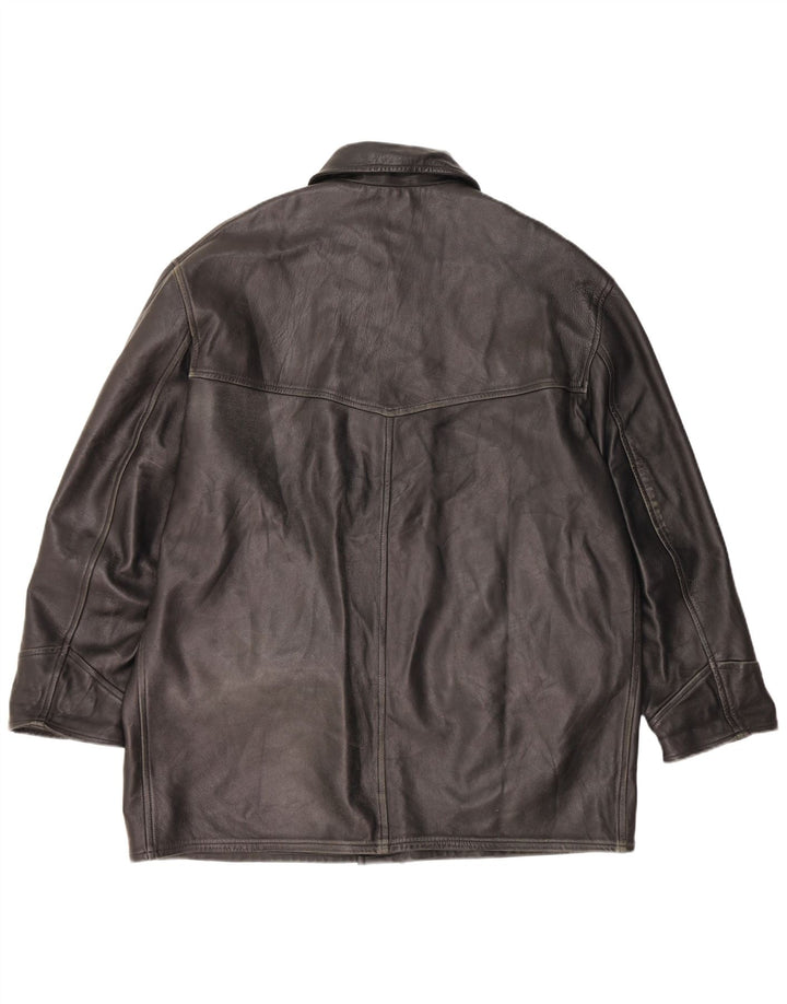 VINTAGE Mens Leather Jacket UK 42 XL Black Leather
