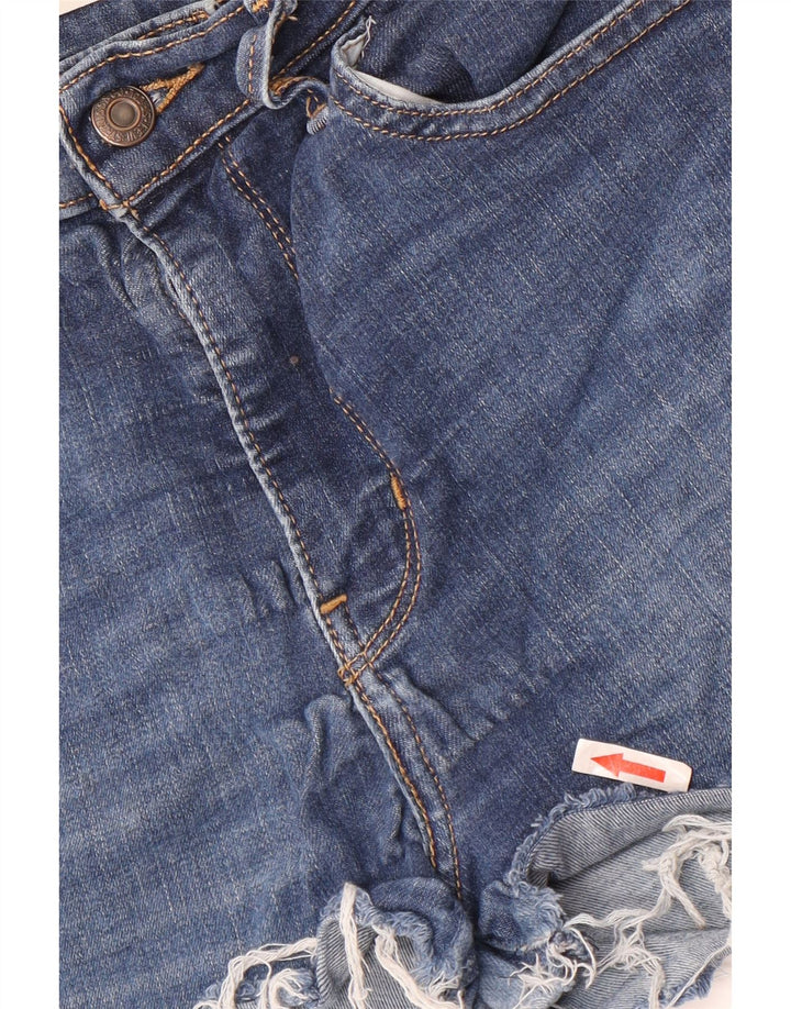 LEVI'S Womens 720 High Rise Denim Shorts W28 Medium Blue Cotton