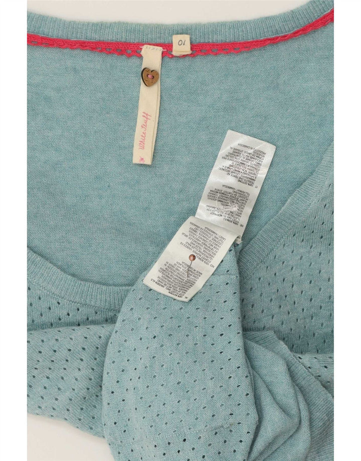 White Stuff Womens Cardigan Sweater UK 10 Small Blue Cotton