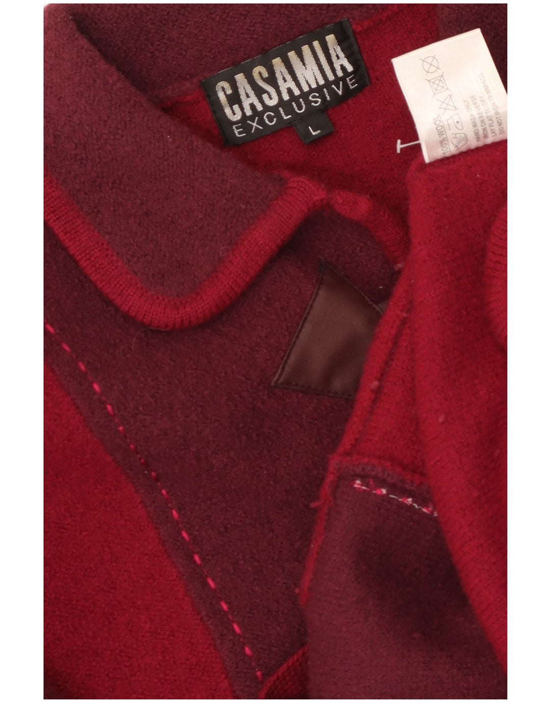 CASAMIA Womens Loose Fit Blazer Jacket UK 16 Large Burgundy Colourblock