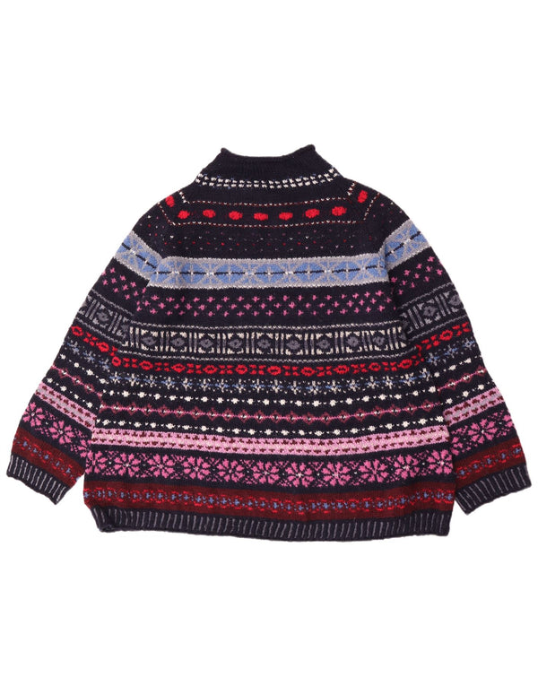 Vintage Womens Turtle Neck Jumper Sweater UK 18 XL Multicoloured Retro