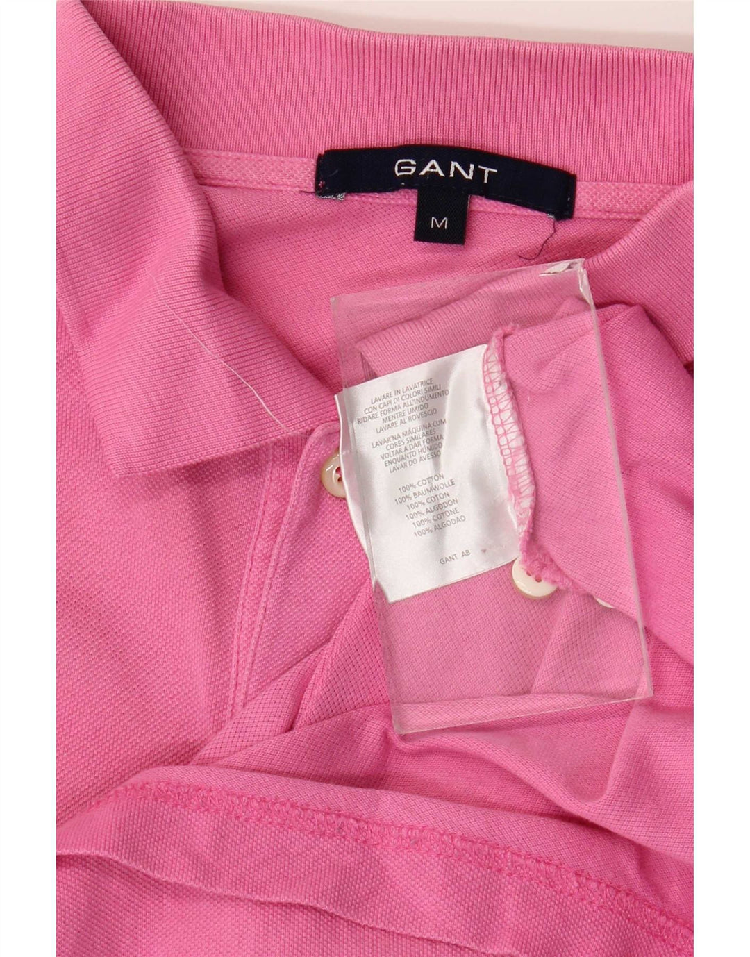 Gant Mens Polo Shirt Medium Pink Cotton