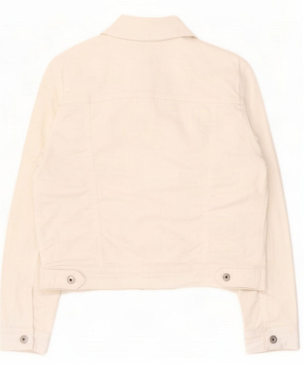 Zara Womens Denim Jacket UK 16 Large White Cotton