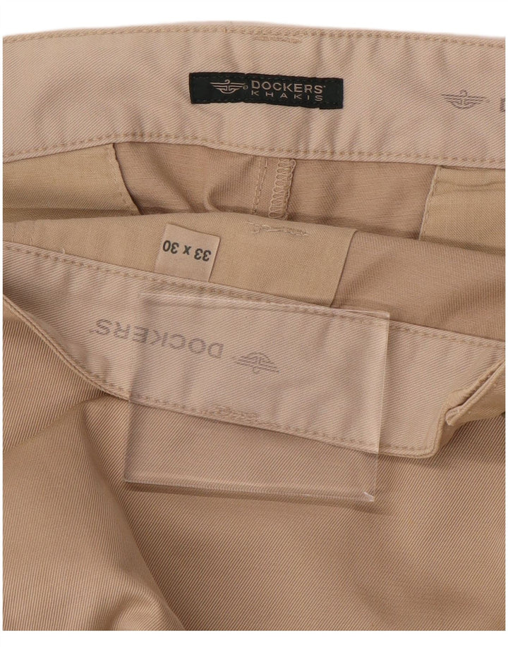 DOCKERS Mens Khakis Straight Chino Trousers W33 L30  Beige
