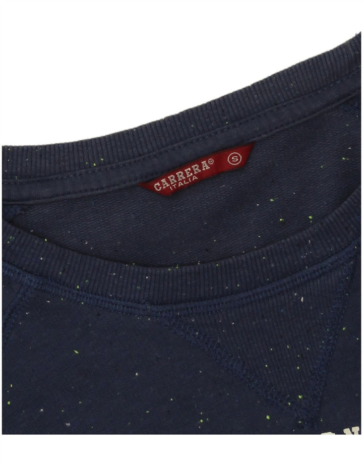 Carrera Mens Abstract Pattern Graphic Top Long Sleeve Small Navy Blue