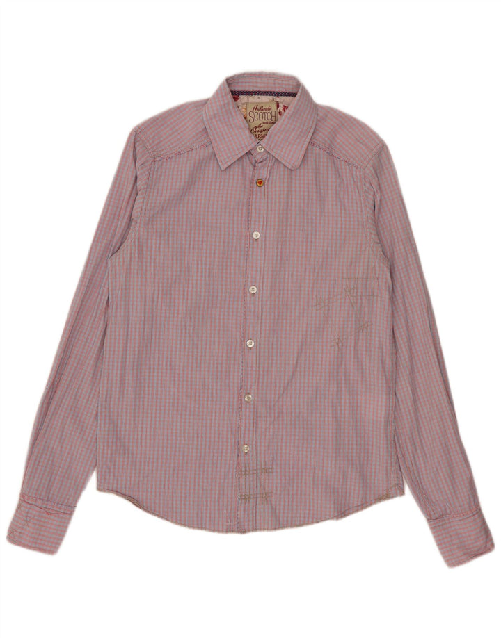 Scotch & Soda Mens Shirt Small Red Check Cotton