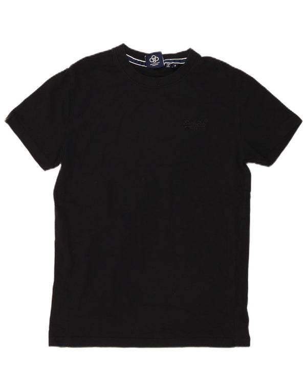 Superdry Mens T-Shirt Top Small Black Cotton