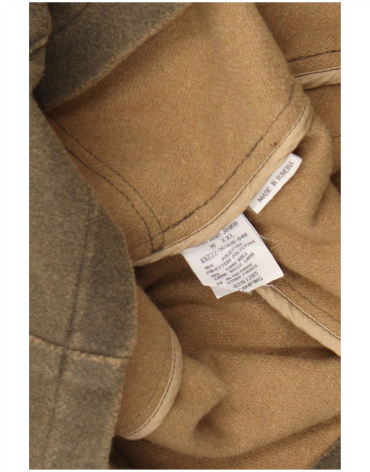 Calvin Klein Mens 3 Button Blazer Jacket UK 44 2XL Khaki Polyester