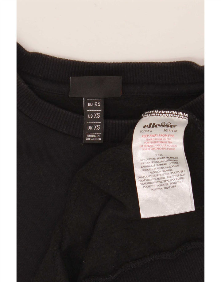 Ellesse Mens Graphic Sweatshirt Jumper XS Black Cotton