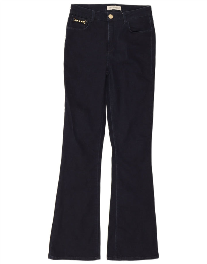 Trussardi Womens Flared Jeans W26 L31 Navy Blue Cotton