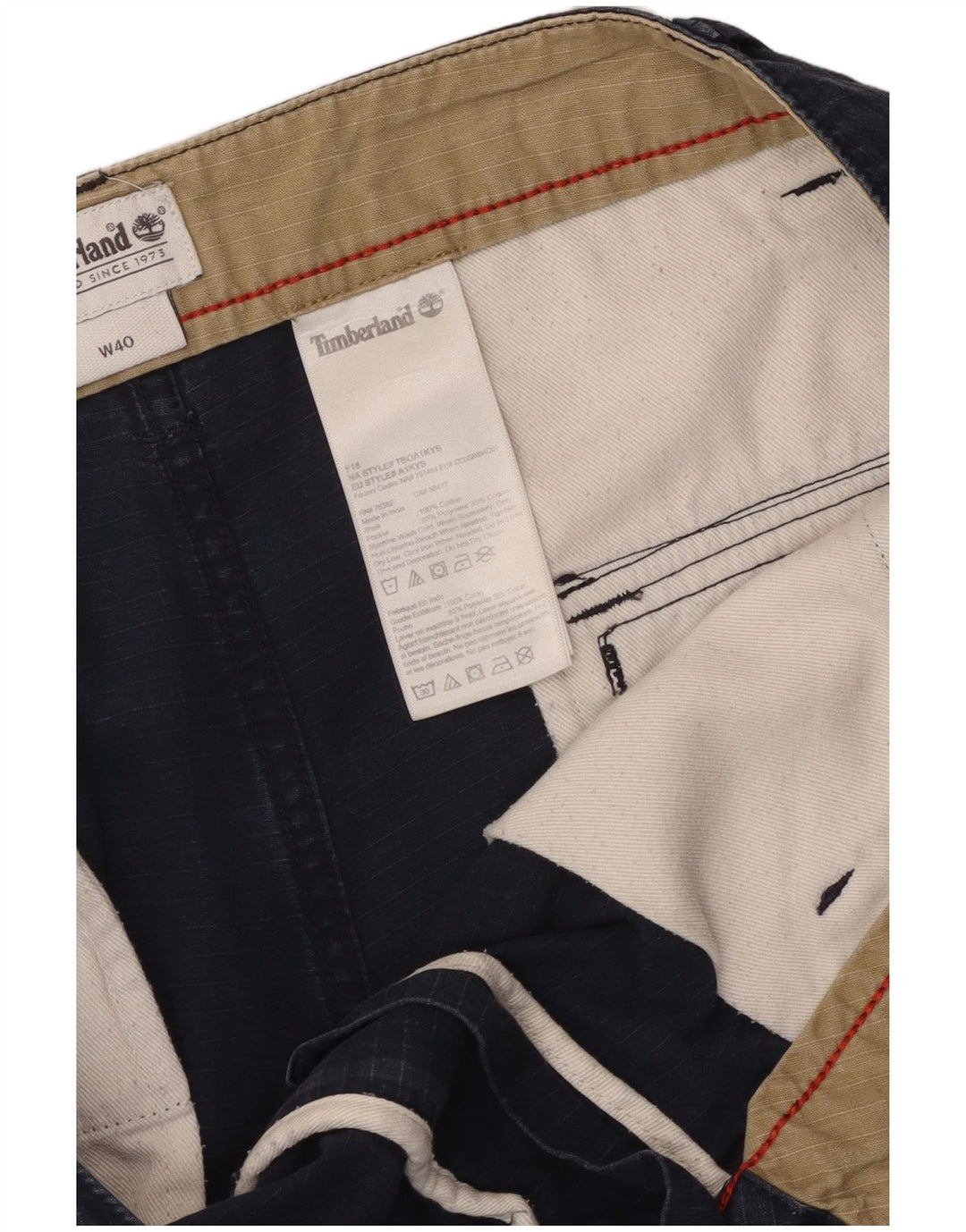 TIMBERLAND Mens Cargo Shorts W40 XL Navy Blue Cotton