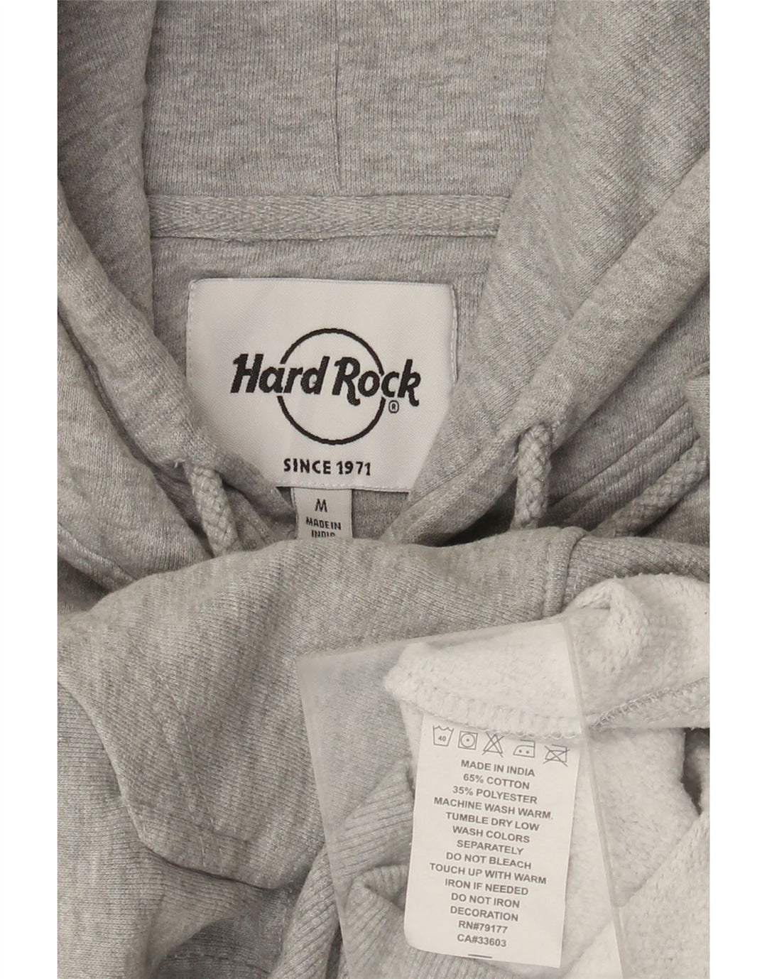 Hard Rock Cafe Mens Brussels Distressed Hoodie Jumper Medium Grey Flecked