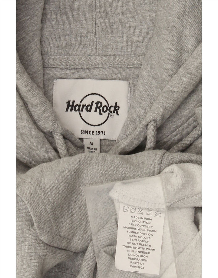 Hard Rock Cafe Mens Brussels Distressed Hoodie Jumper Medium Grey Flecked