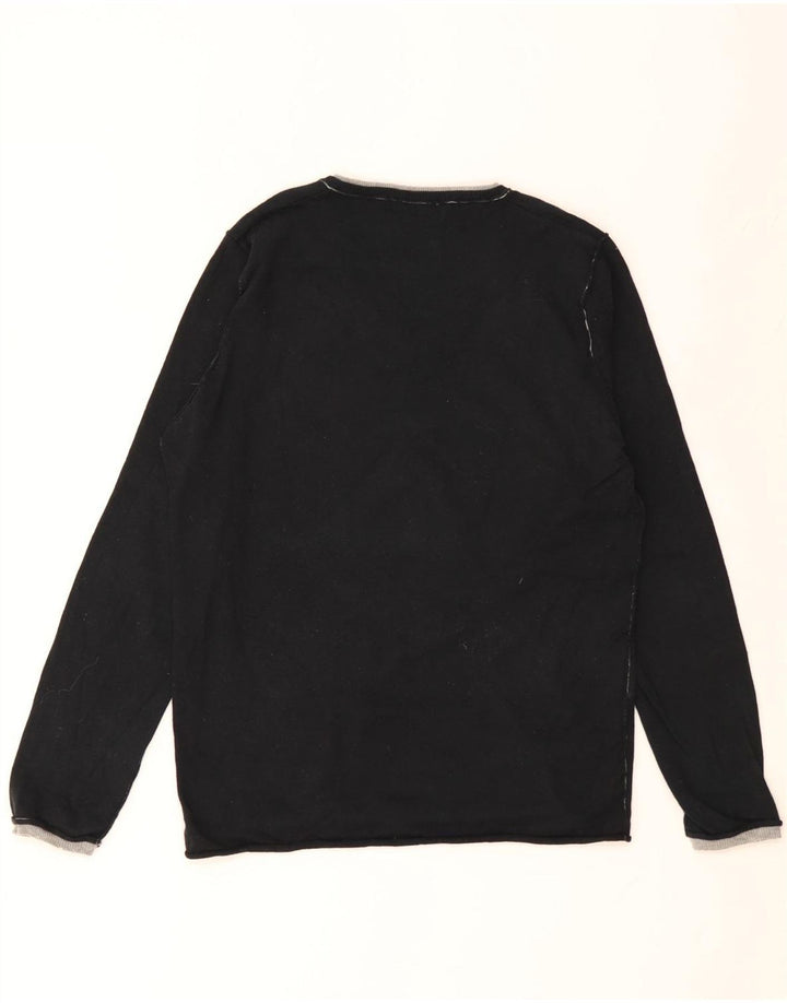 ZARA Boys V-Neck Jumper Sweater 13-14 Years Medium Black