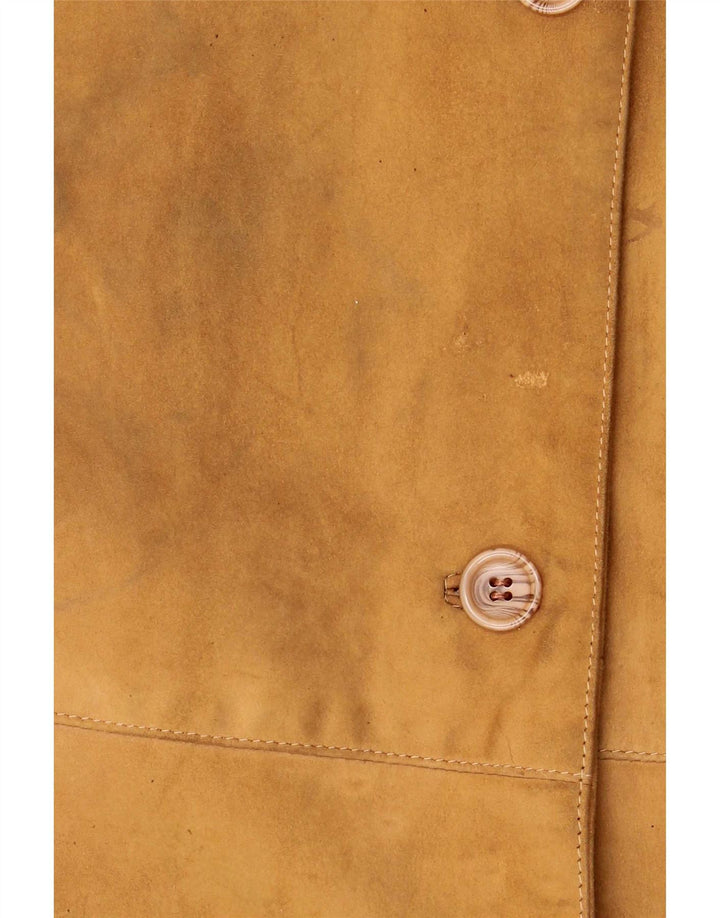 Barone Womens Leather Jacket IT 42 Medium Brown
