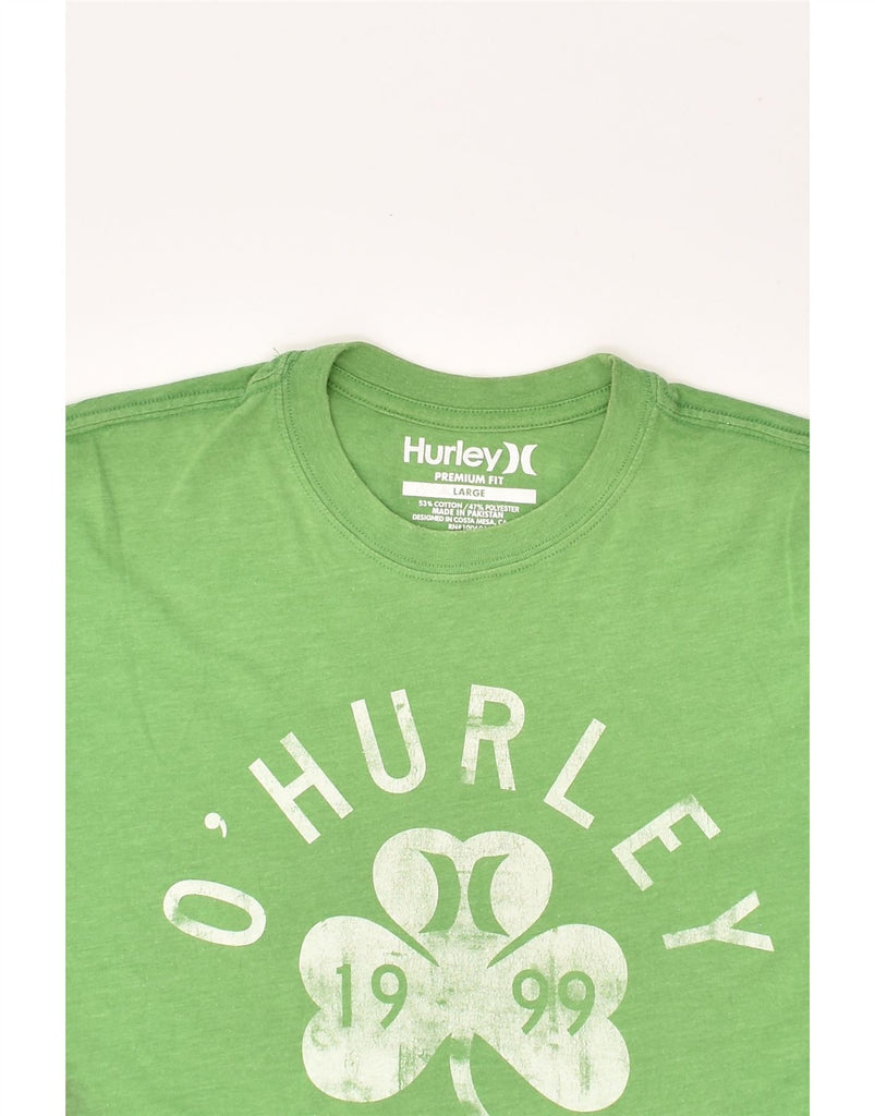 HURLEY Mens Premium Fit Graphic T-Shirt Top Large Green Cotton | Vintage Hurley | Thrift | Second-Hand Hurley | Used Clothing | Messina Hembry 