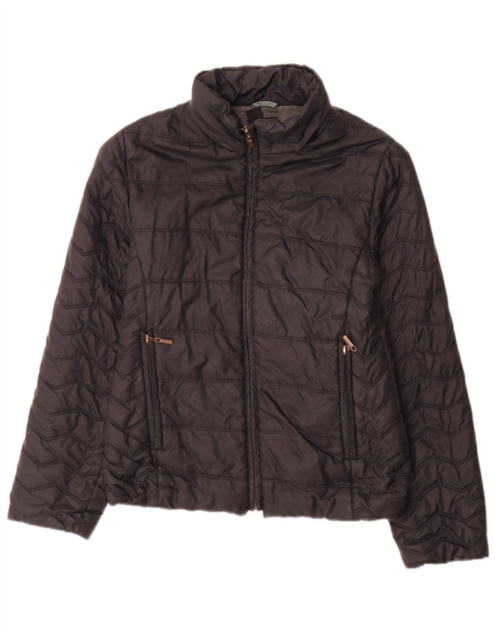 Zara Womens Padded Jacket UK 12 Medium Black Nylon