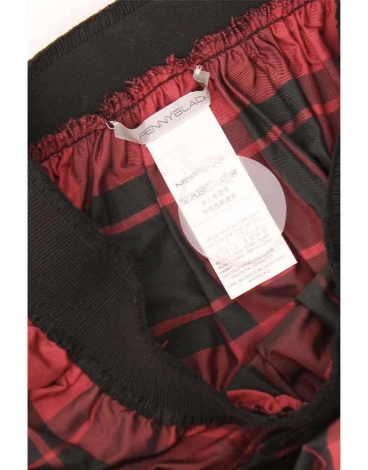Penny Black Womens Flared Skirt Small W26 Burgundy Check Polyester