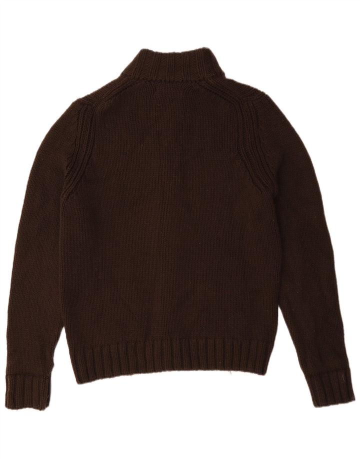 Zara Mens Cardigan Sweater Medium Brown