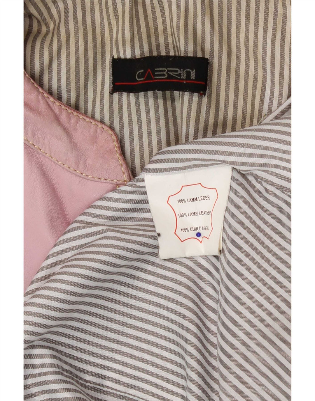 Cabrini Womens Leather Racer Jacket UK 14 Large Pink Leather