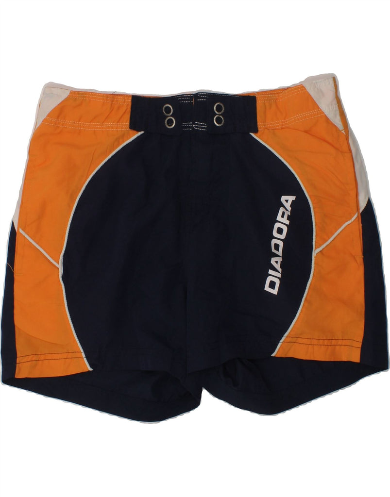 DIADORA Boys Graphic Swimming Shorts 11-12 Years Navy Blue Colourblock | Vintage Diadora | Thrift | Second-Hand Diadora | Used Clothing | Messina Hembry 