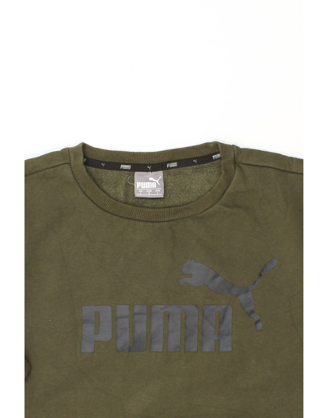 PUMA Mens Graphic Sweatshirt Jumper Large Green Cotton Vintage Puma and Second-Hand Puma from Messina Hembry 