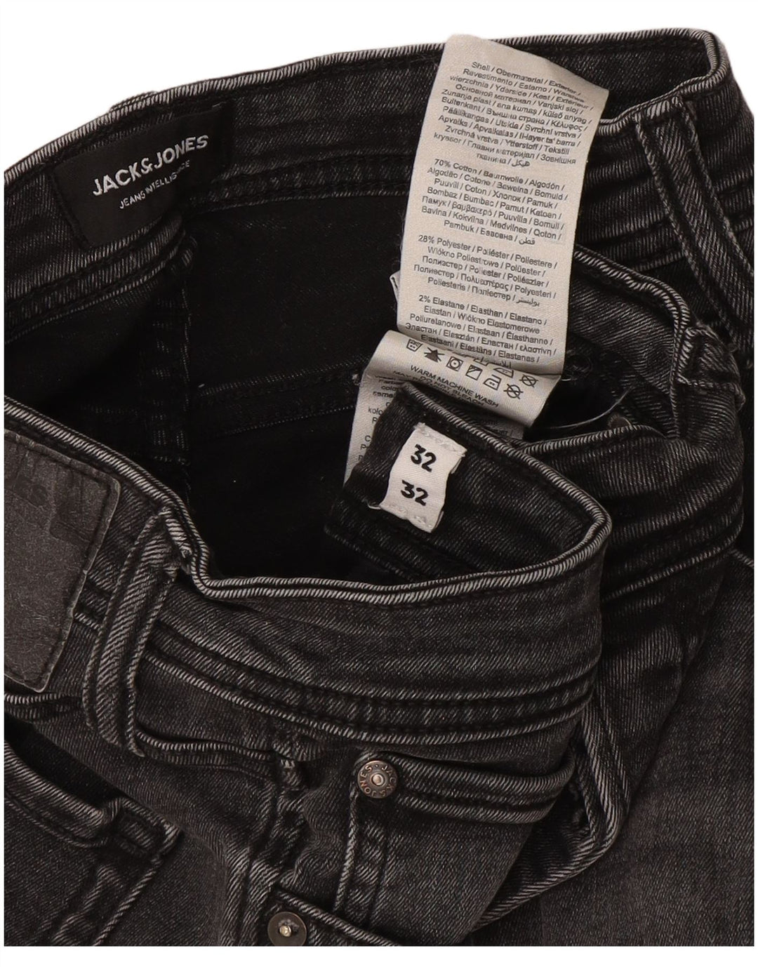 Jack & Jones Mens GLENN Slim Jeans W32 L32 Grey Cotton