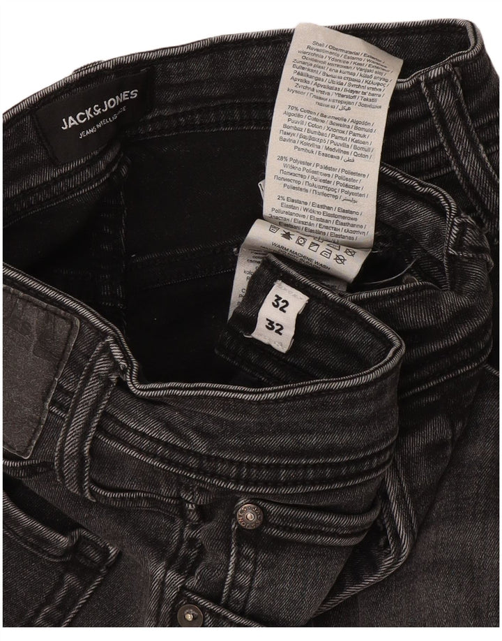 Jack & Jones Mens GLENN Slim Jeans W32 L32 Grey Cotton