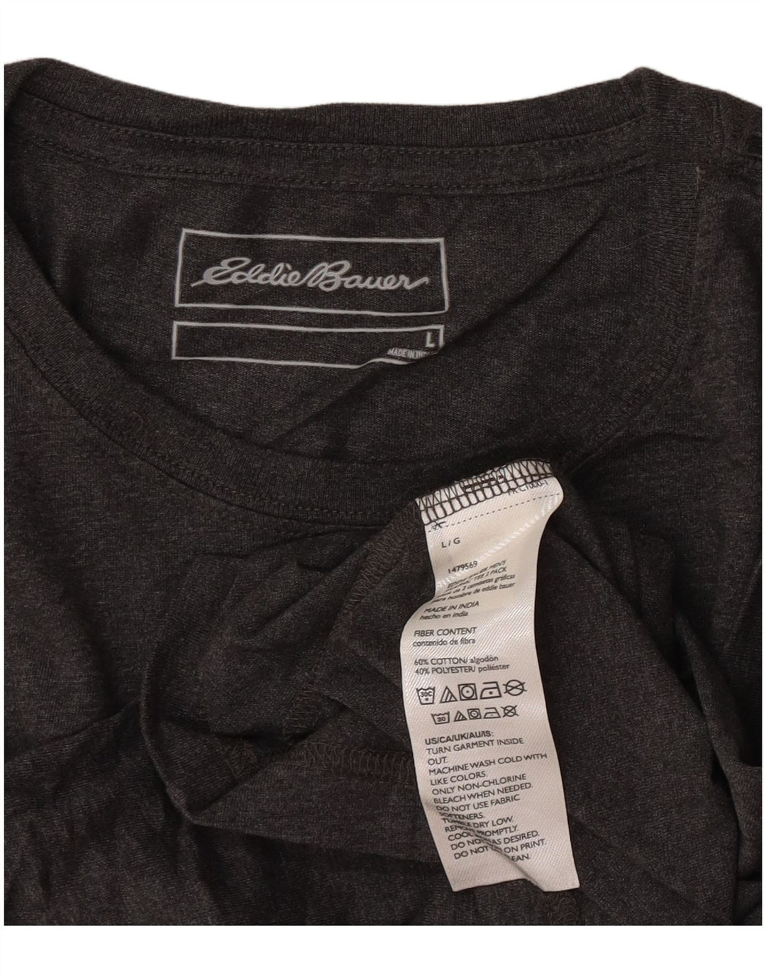 Eddie Bauer Mens Graphic T-Shirt Top Large Grey Cotton