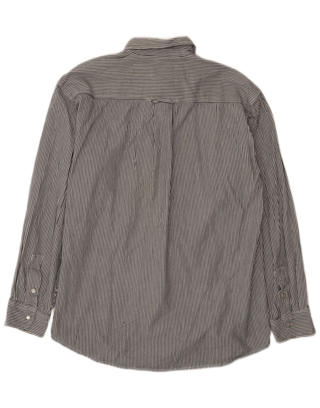 Wrangler Mens Shirt Medium Grey Pinstripe Cotton