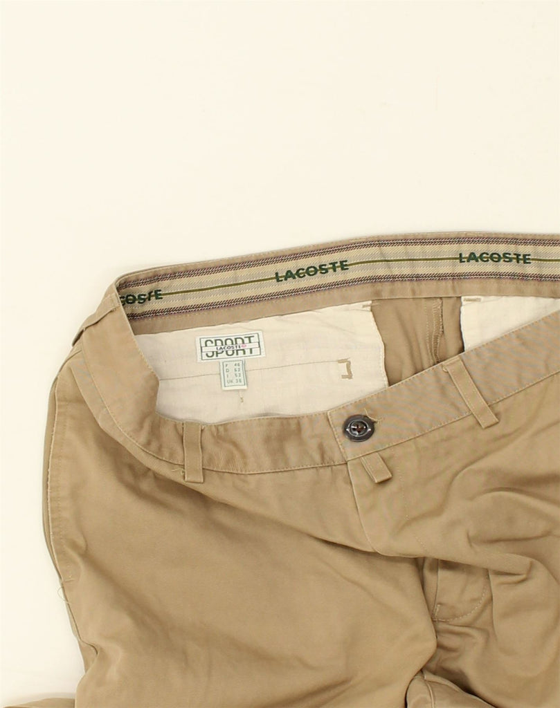 LACOSTE Mens Straight Chino Trousers W36 L29 Beige Cotton | Vintage Lacoste | Thrift | Second-Hand Lacoste | Used Clothing | Messina Hembry 