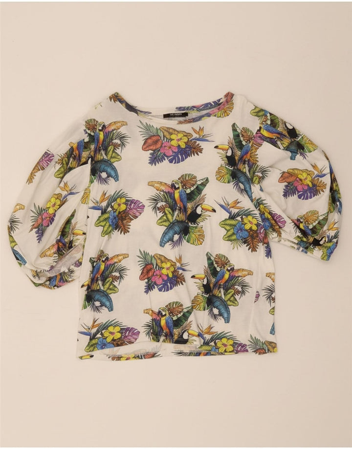 ZARA Womens Blouse Top UK 12 Medium White Floral Vintage Zara and Second-Hand Zara from Messina Hembry 