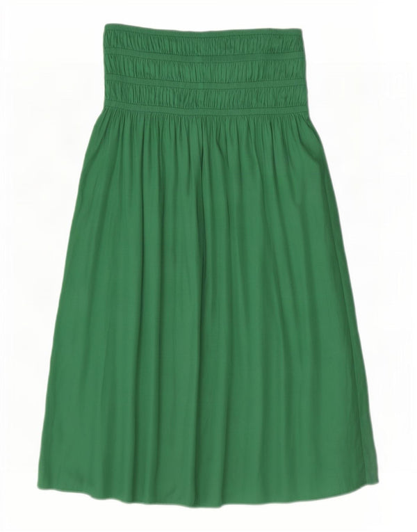Marks & Spencer Womens Maxi Skirt UK 10 Small W34 Green Polyester