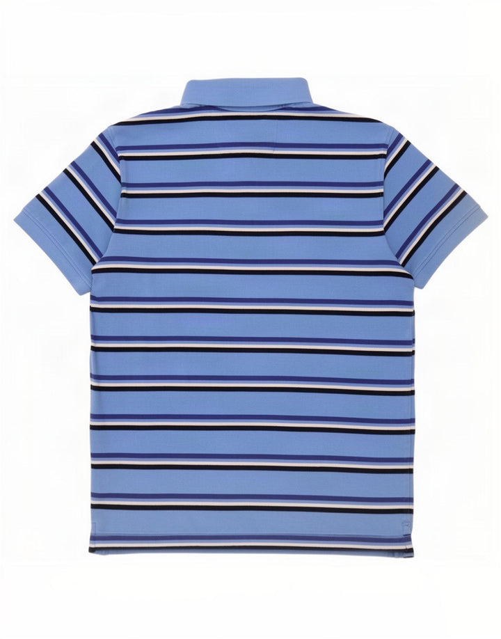 Crew Clothing Mens Polo Shirt Medium Blue Striped Cotton