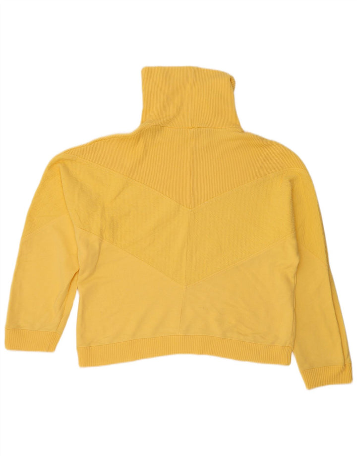 Vintage Womens Crop Oversized Roll Neck Jumper Sweater EU 44 XL Yellow