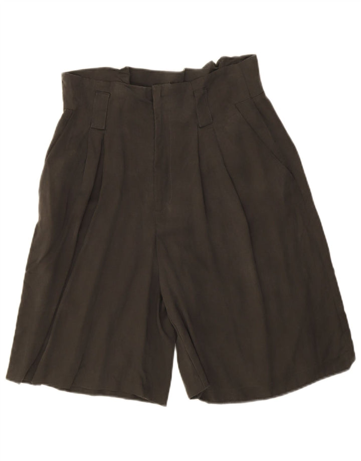 Zara Womens High Waist Chino Shorts Medium W28  Khaki Lyocell