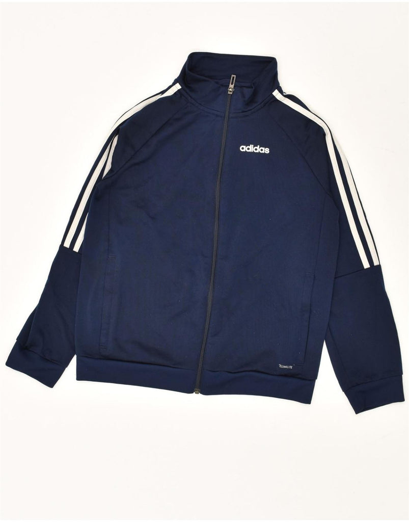 ADIDAS Boys Climalite Tracksuit Top Jacket 11-12 Years Navy Blue Polyester | Vintage Adidas | Thrift | Second-Hand Adidas | Used Clothing | Messina Hembry 