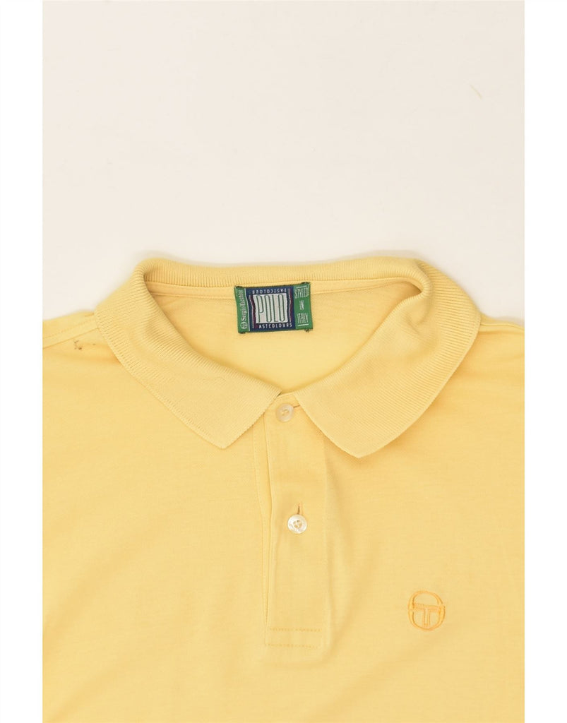 SERGIO TACCHINI Mens Polo Shirt Medium Yellow | Vintage Sergio Tacchini | Thrift | Second-Hand Sergio Tacchini | Used Clothing | Messina Hembry 