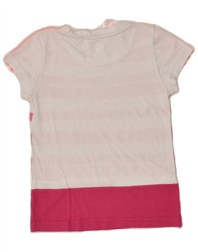 ADIDAS Girls T-Shirt Top 9-10 Years Pink Striped Cotton | Vintage Adidas | Thrift | Second-Hand Adidas | Used Clothing | Messina Hembry 