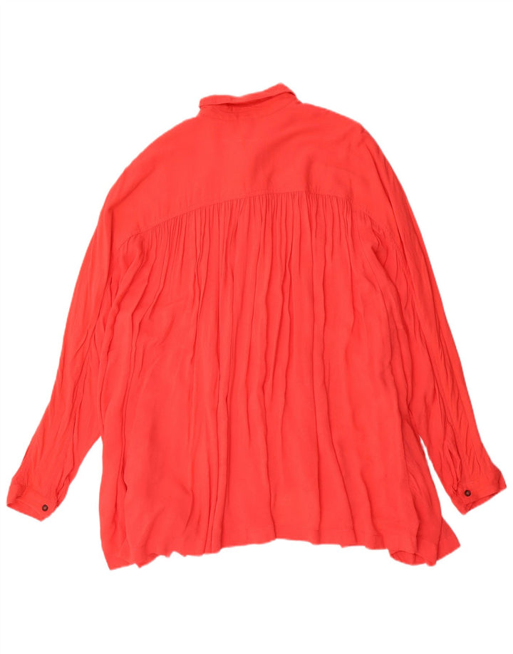 Vintage Womens Oversized Pullover Shirt Dress UK 10 Small Red Spandex