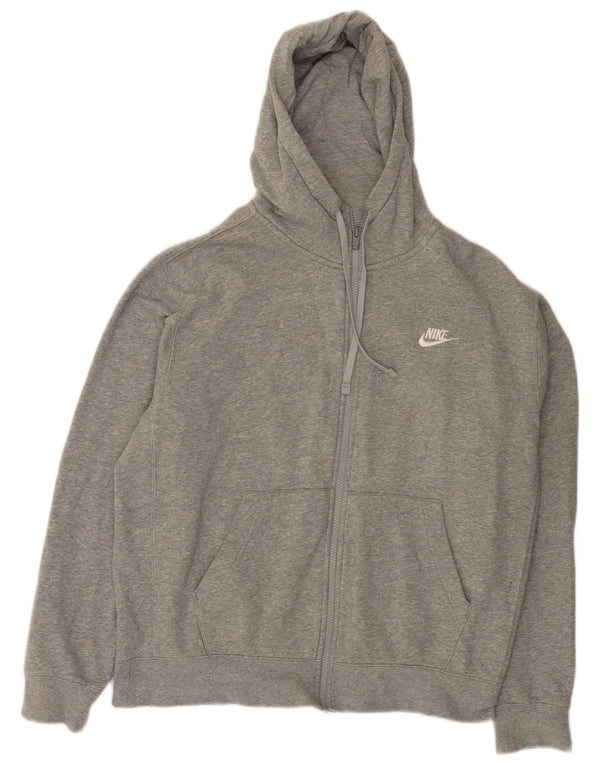 Nike Mens Zip Hoodie Sweater Medium Grey Flecked Cotton