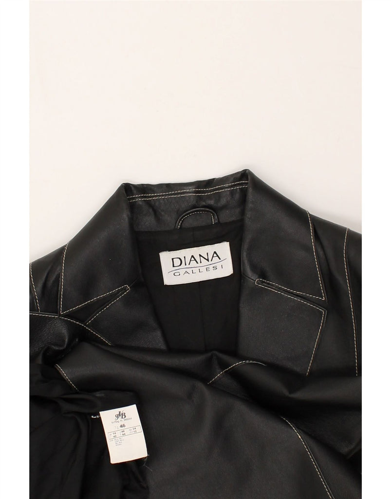 DIANA GALLESI Womens Leather Jacket UK 14 Large Brown Leather | Vintage Diana Gallesi | Thrift | Second-Hand Diana Gallesi | Used Clothing | Messina Hembry 