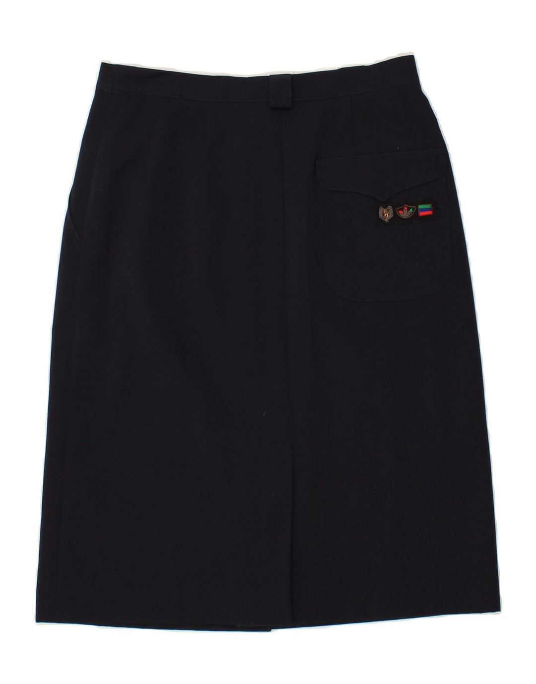 JOBIS Womens A-Line Skirt EU 40 Medium W30  Navy Blue Polyester Vintage Jobis and Second-Hand Jobis from Messina Hembry 