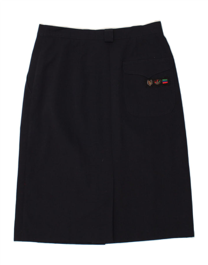 JOBIS Womens A-Line Skirt EU 40 Medium W30  Navy Blue Polyester Vintage Jobis and Second-Hand Jobis from Messina Hembry 
