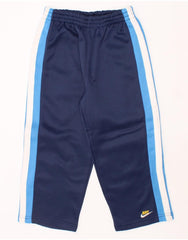 NIKE Boys Tracksuit Trousers 3-4 Years  Navy Blue Colourblock Polyester