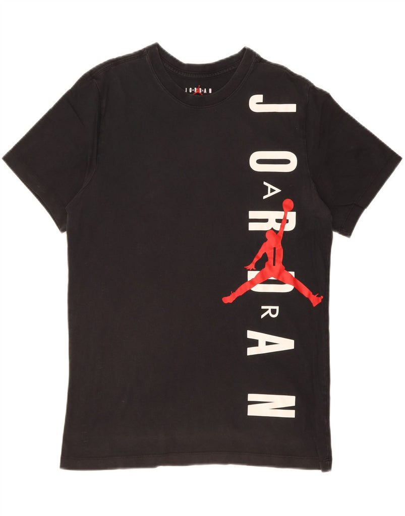 JORDAN Mens Graphic T-Shirt Top Medium Black Cotton Vintage Jordan and Second-Hand Jordan from Messina Hembry 