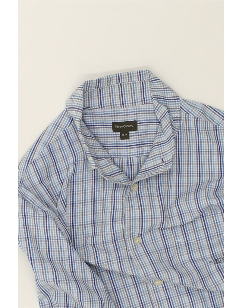 HENRY COTTONS Mens Shirt Size 39 Medium Blue Check | Vintage Henry Cottons | Thrift | Second-Hand Henry Cottons | Used Clothing | Messina Hembry 