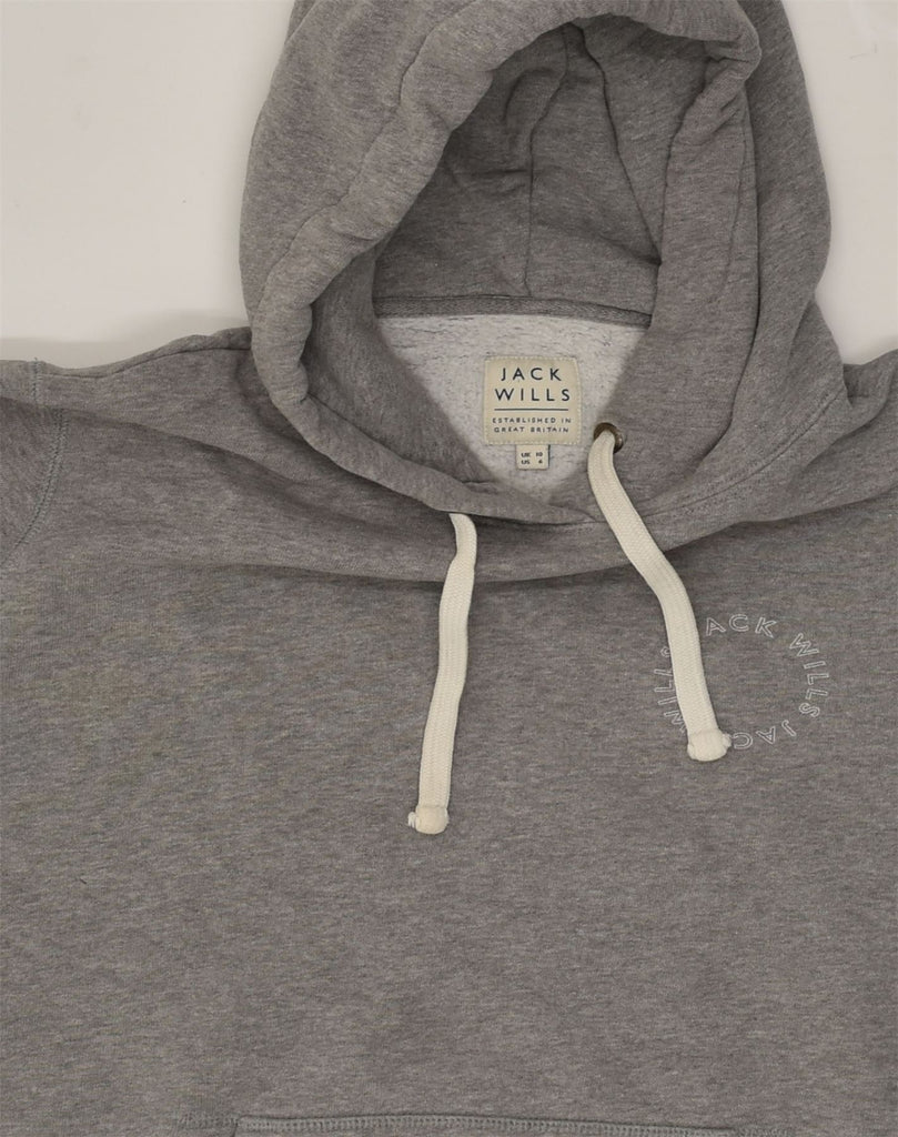 JACK WILLS Womens Hoodie Jumper UK 10 Small Grey Cotton | Vintage Jack Wills | Thrift | Second-Hand Jack Wills | Used Clothing | Messina Hembry 