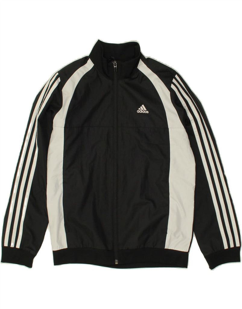 ADIDAS Boys Tracksuit Top Jacket 9-10 Years Black Colourblock | Vintage Adidas | Thrift | Second-Hand Adidas | Used Clothing | Messina Hembry 